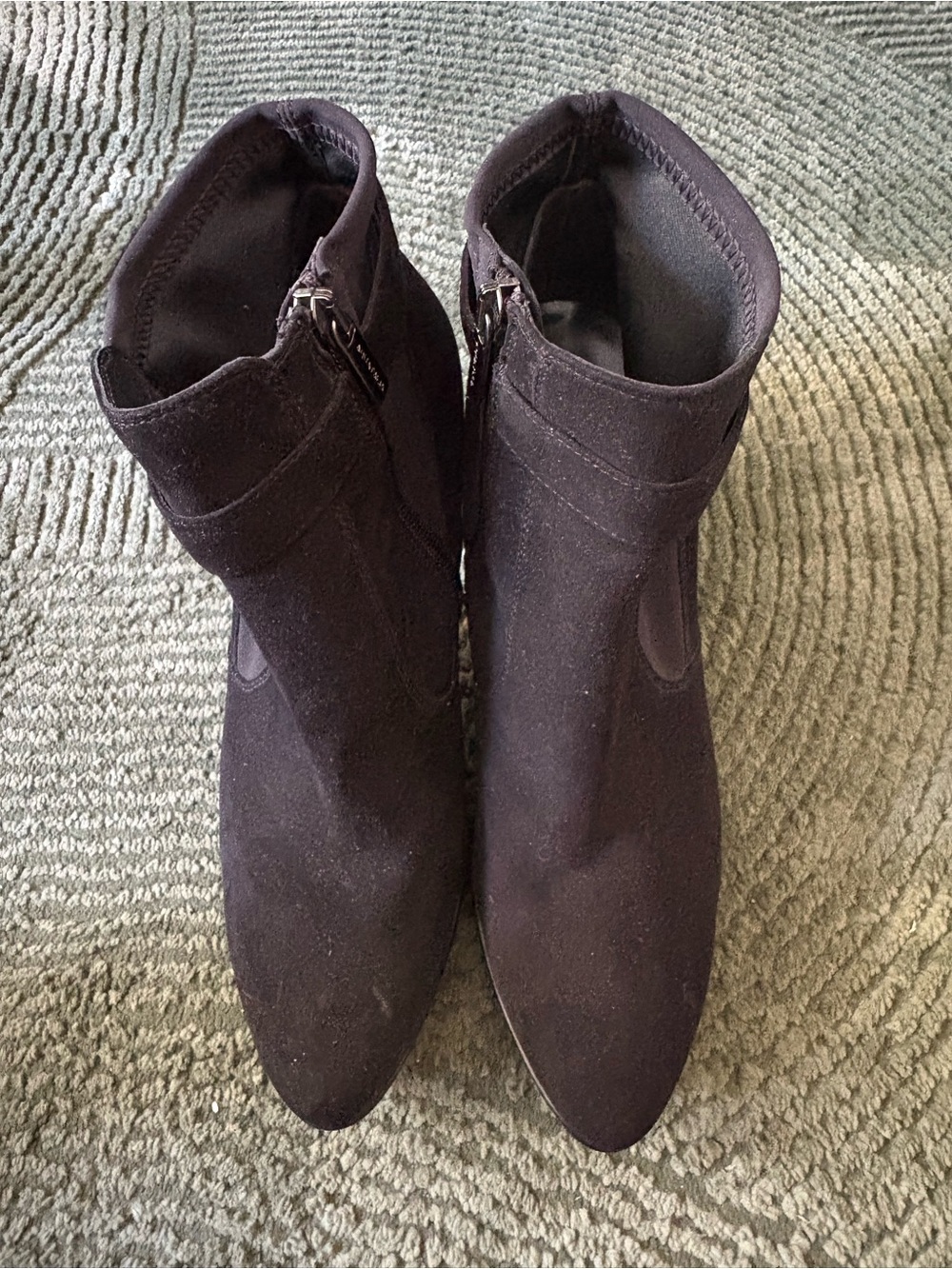 Aquatalia Black Suede Pointed Ankle Booties